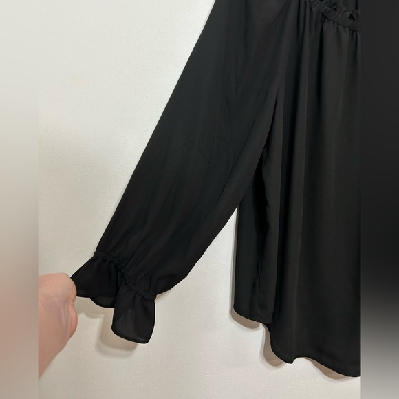 New! Talbots Ruffle Multi Wear Long Sleeve Peasant Blouse - Picture 5 of 9